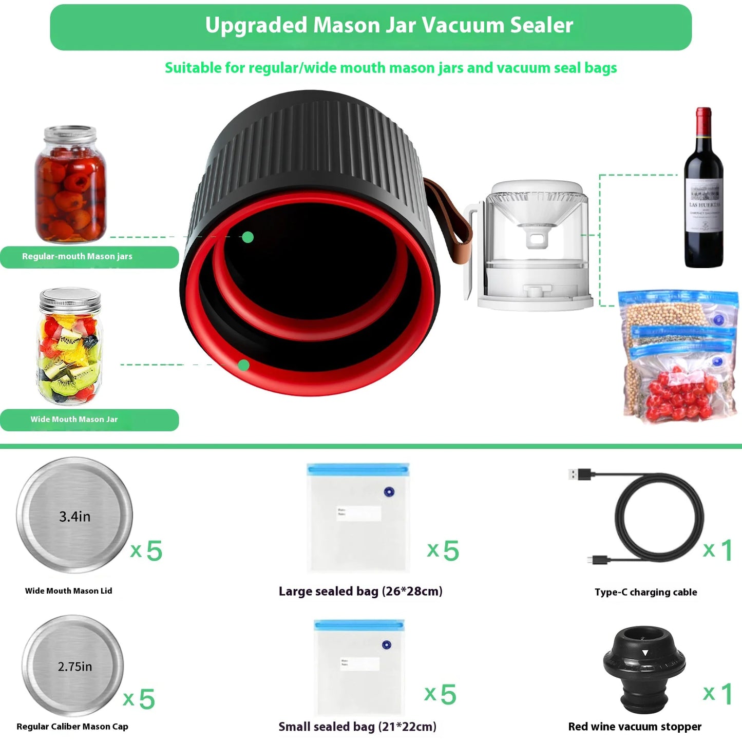 Electric Mason Jar Vacuum Sealer